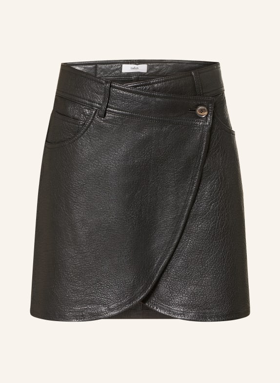 ba&sh Lederrock BANGO in Wickeloptik SCHWARZ