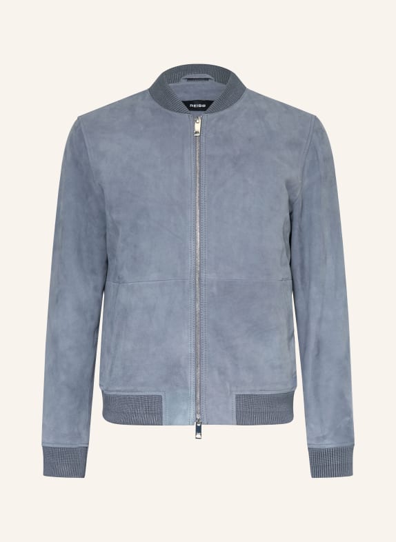 REISS Lederjacke BURNHAM BLAUGRAU