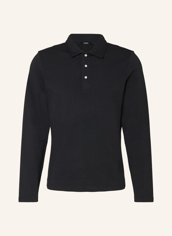 REISS Koszulka polo z pikowanym wzorem TIVOLLI CZARNY