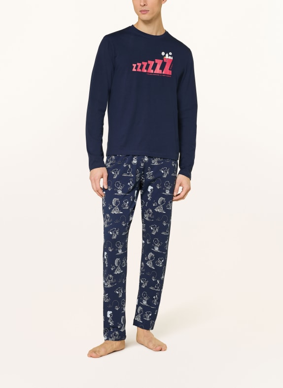 mey Schlafshirt Serie mey x PEANUTS BLAU / ROT / WEISS