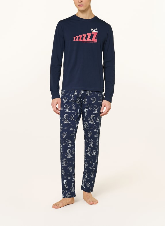 mey Slaapbroeken serie mey x PEANUTS BLAUW / ROOD / WIT