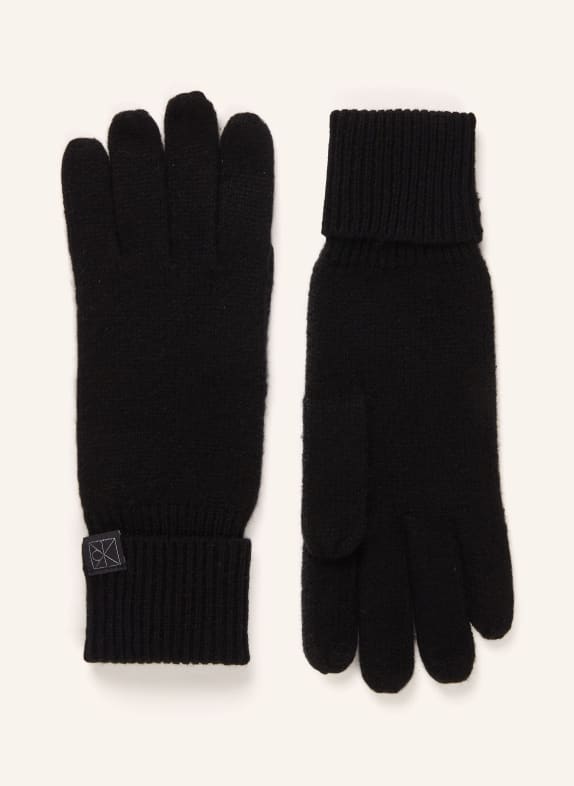 Calvin Klein Handschuhe aus Cashmere SCHWARZ