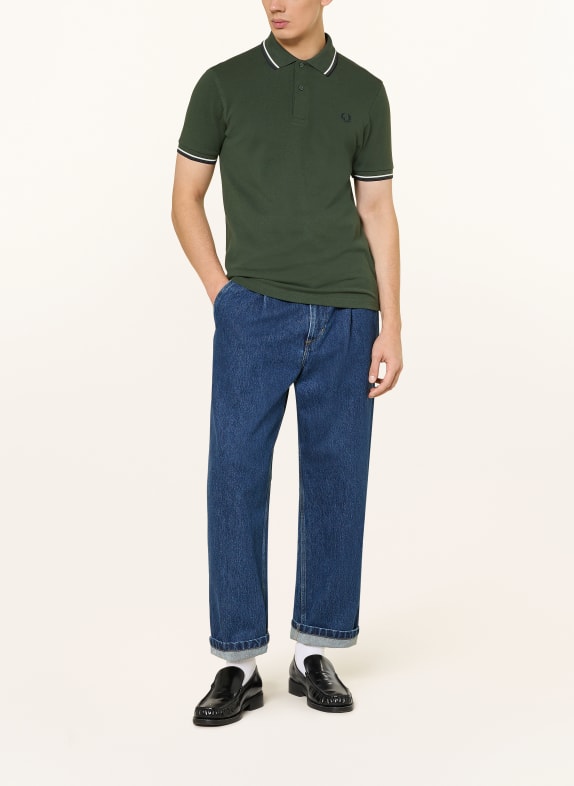 FRED PERRY Piqué poloshirt DONKERGROEN