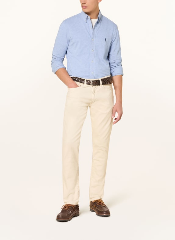 POLO RALPH LAUREN Piqué-overhemd Custom Fit LICHTBLAUW / DONKERBLAUW