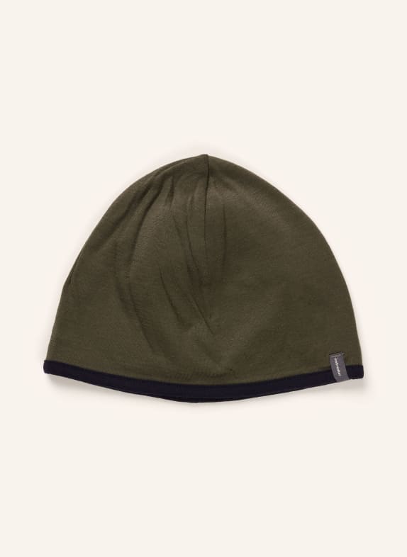 icebreaker Multifunktionsmütze POCKET aus Merinowolle OLIV / DUNKELBLAU