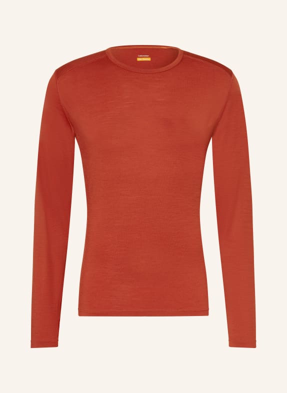 icebreaker Funktionswäsche-Shirt 200 OASIS aus Merinowolle DUNKELORANGE