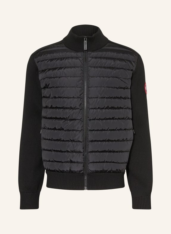 CANADA GOOSE Strickjacke HYBRDIGE im Materialmix SCHWARZ