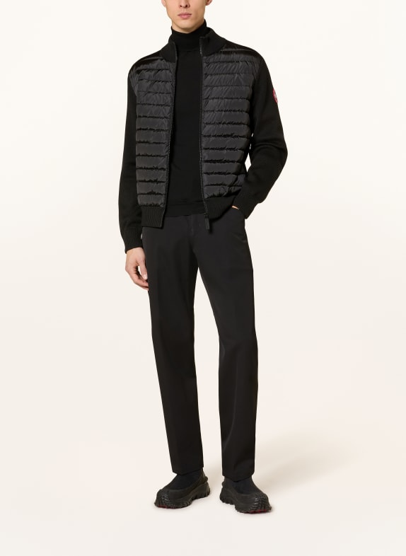 CANADA GOOSE Strickjacke HYBRDIGE im Materialmix SCHWARZ