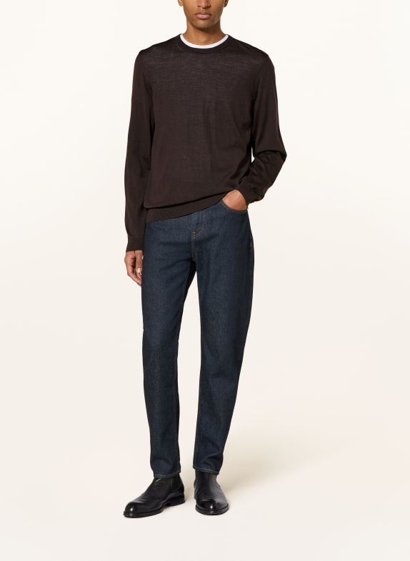 BOSS Pullover LENO DUNKELBRAUN