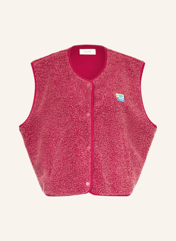 American Vintage Teddyfell-Weste HELLROT