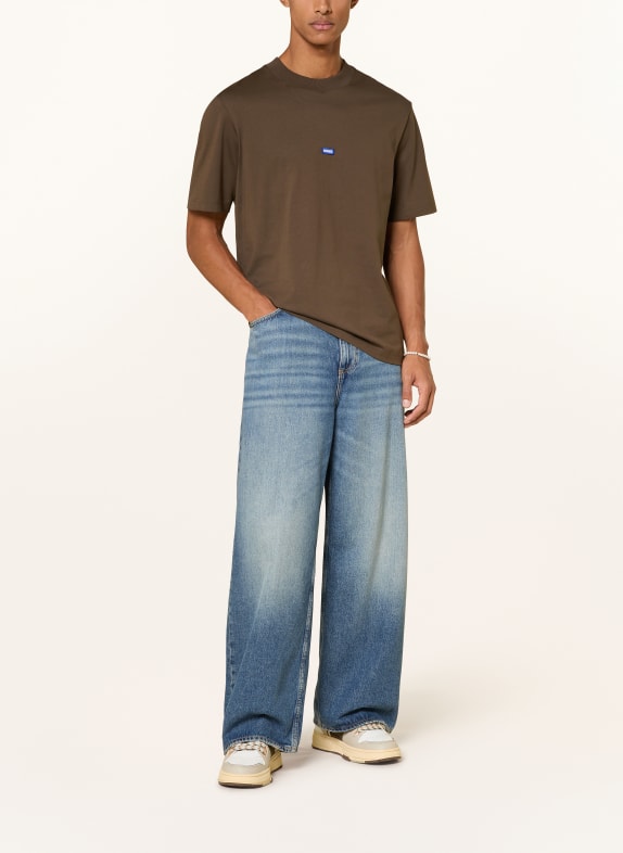 HUGO T-Shirt NIEROS DUNKELBRAUN