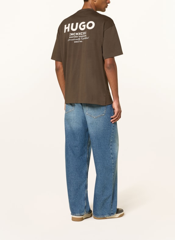 HUGO T-shirt NALONO MARRON FONCÉ