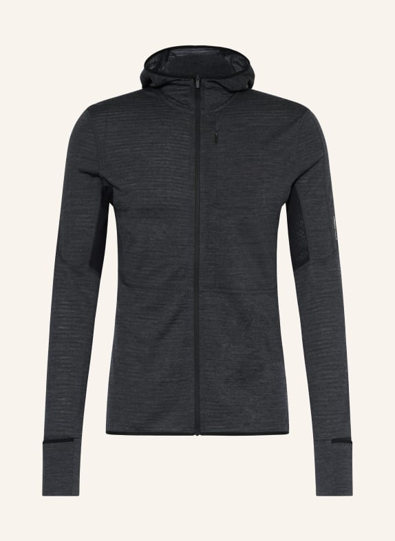 icebreaker Veste intermédiaire MERINO BLEND REALFLEECE™ DESCEDER avec laine mérinos GRIS FONCÉ / NOIR