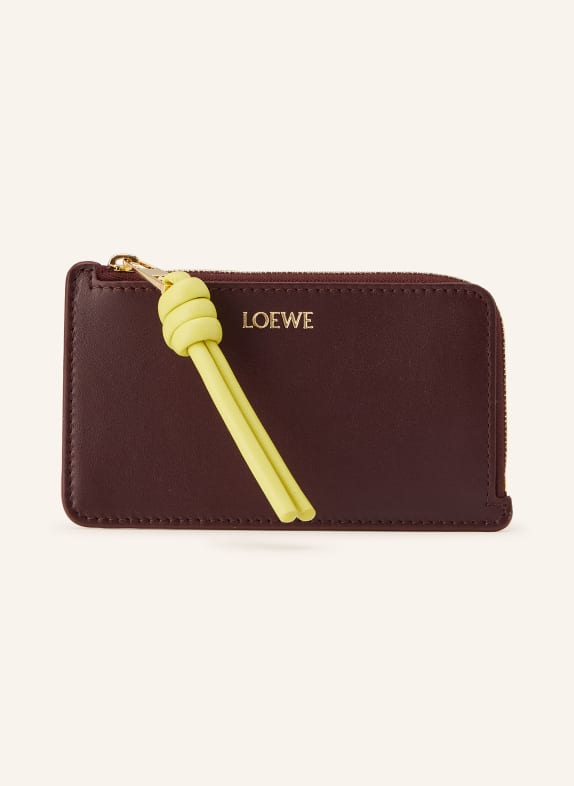 LOEWE Kartenetui BRAUN / GOLD / NEONGELB
