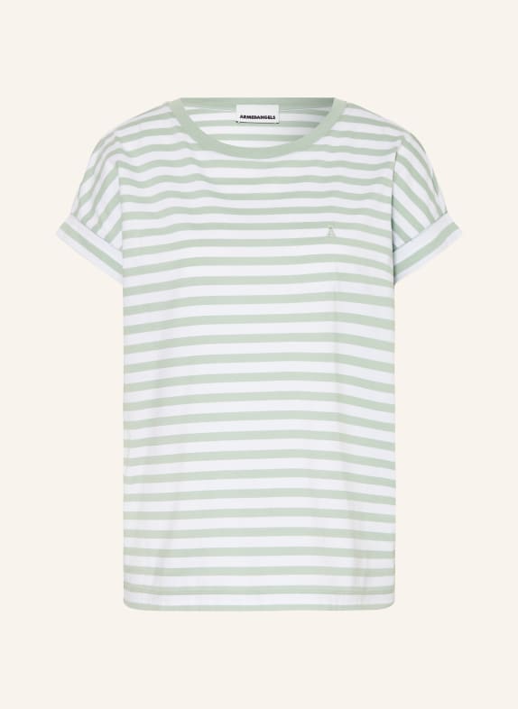 ARMEDANGELS T-Shirt IDAARA HELLGRÜN / WEISS