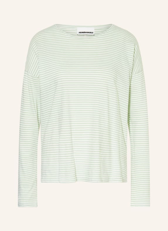 ARMEDANGELS Longsleeve XIANAA HELLGRÜN / WEISS