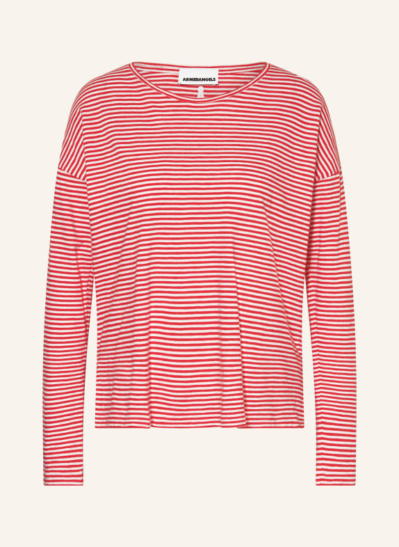 ARMEDANGELS Dlouhé rukávy XIANAA ČERVENÁ / BÍLÁ