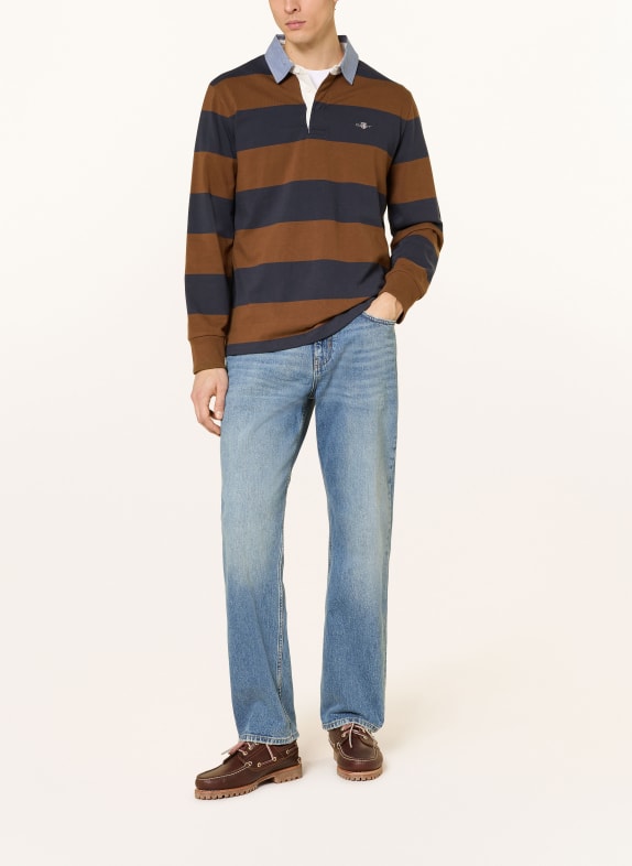 GANT rugbyshirt BRUIN / DONKERBLAUW