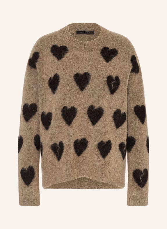 ALLSAINTS AMORA sweater with alpaca TAUPE / BLACK