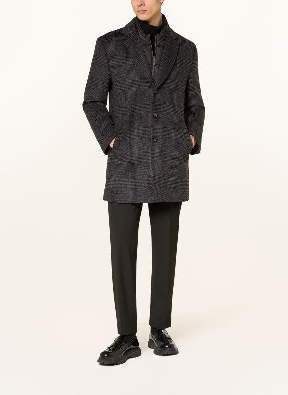 bugatti Coat with removable facing DARK GRAY