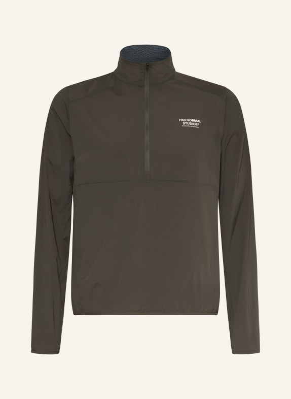PAS NORMAL STUDIOS Laufjacke BALANCE HALF ZIP DUNKELGRÜN