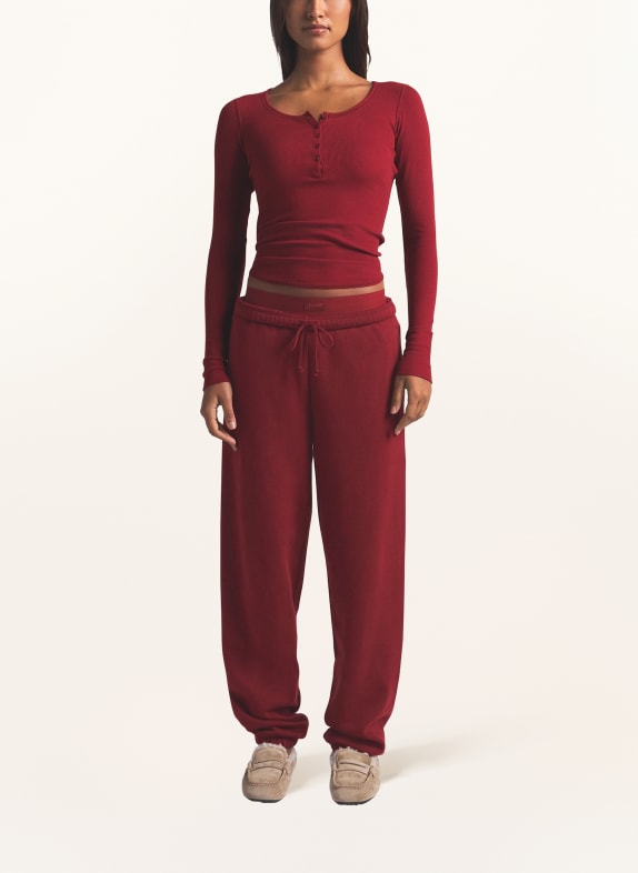 SKIMS Loungebroek COTTON-FLEECE MERLOT