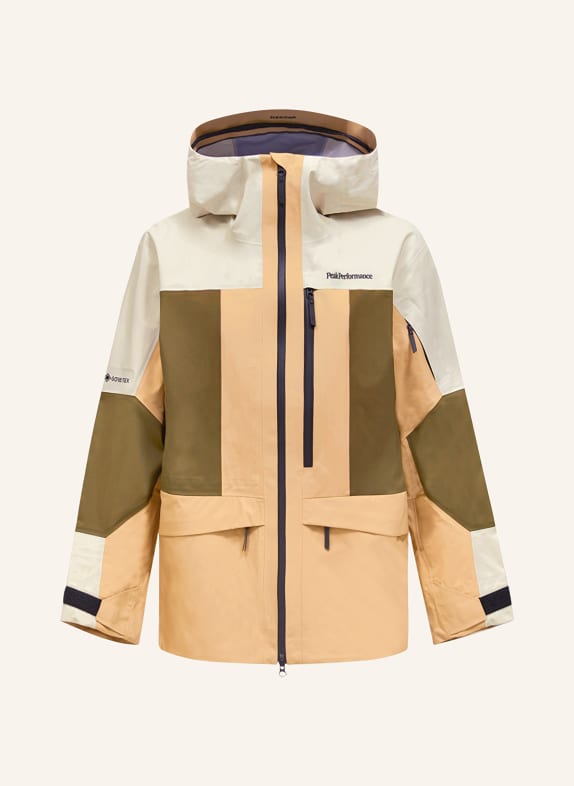 Peak Performance Hardshell-Skijacke GRAVITY GORE-TEX CAMEL / CREME / OLIV