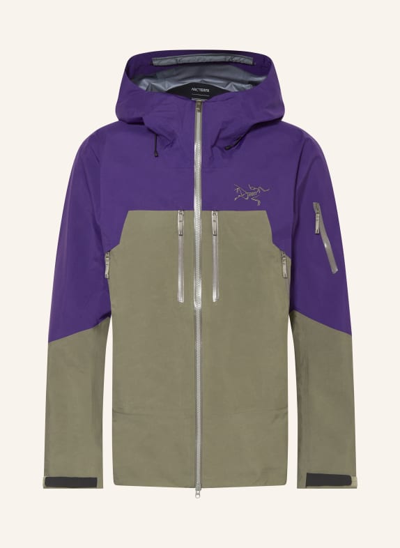 ARC'TERYX Veste de ski Hardshell RUSH GRIS FONCÉ / LILAS
