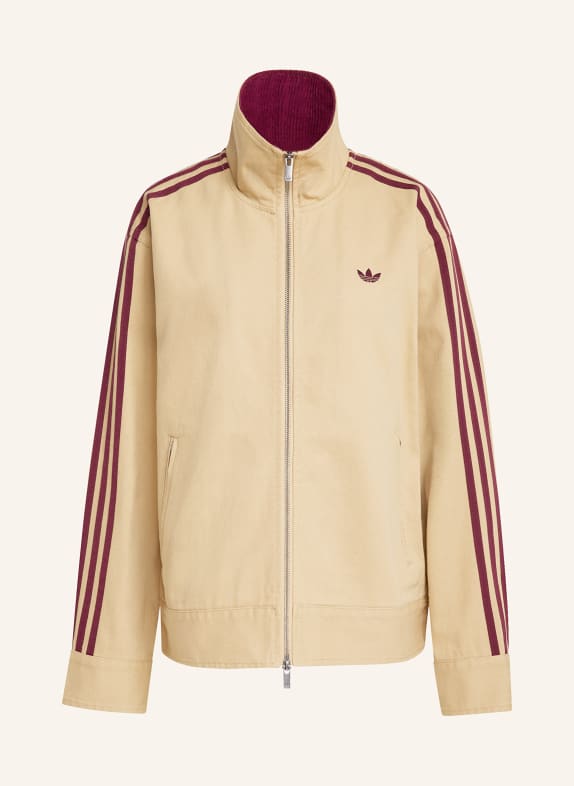 adidas Originals Bunda TWILL FB JKT SVĚTLE HNĚDÁ / TMAVĚ ČERVENÁ