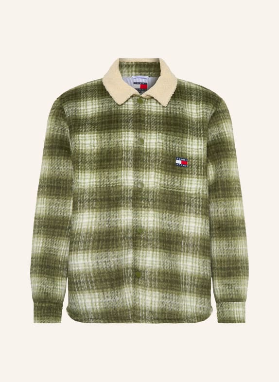 TOMMY JEANS Overjacket GRÜN / CREME / HELLGRÜN