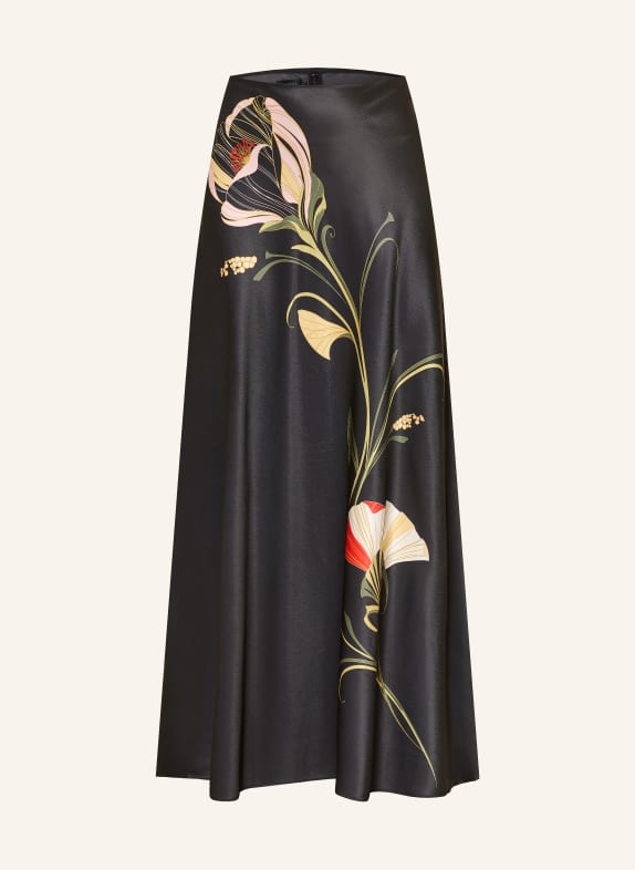 TED BAKER Satinrock SALIRA SCHWARZ / ROSA / HELLGRÜN
