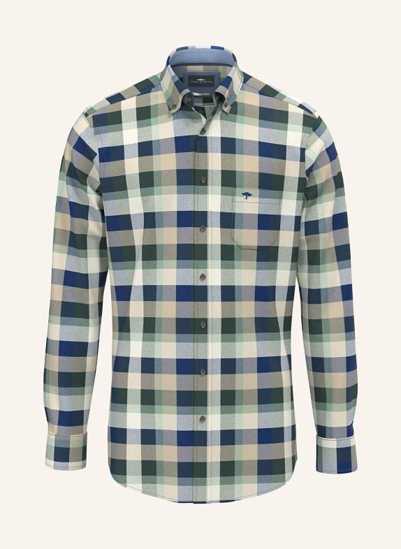 FYNCH-HATTON Hemd Regular Fit DUNKELBLAU / BEIGE / GRÜN