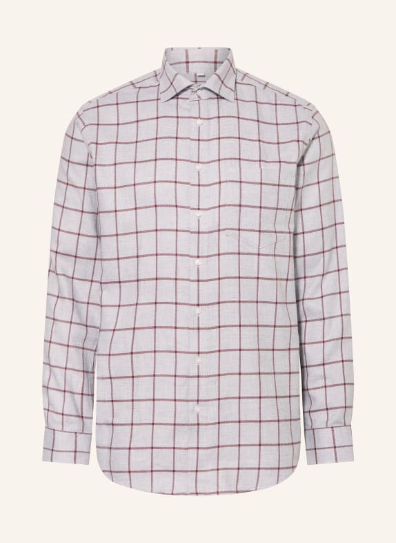 seidensticker Hemd Regular Fit HELLGRAU / DUNKELROT