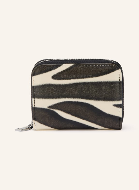 SEIDENFELT Geldbörse YLVA SCHWARZ / SILBER / ECRU