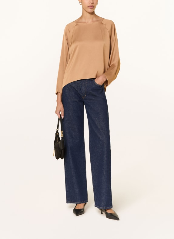 DRYKORN Blouse-shirt NIALINI van satijn LICHTBRUIN