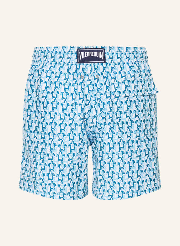 VILEBREQUIN Badeshorts MOOREA LYSEBLÅ / PETROL / HVID