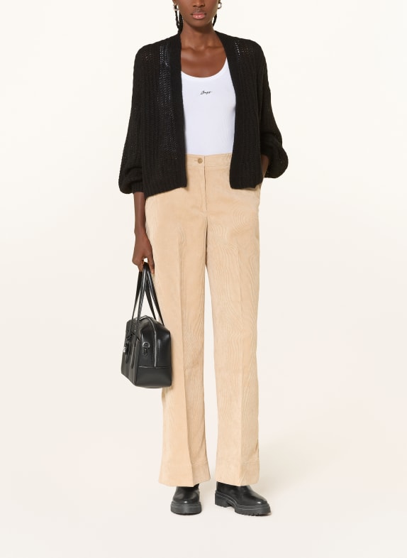 BOSS Marlene-broek TACODI van corduroy LICHTBRUIN