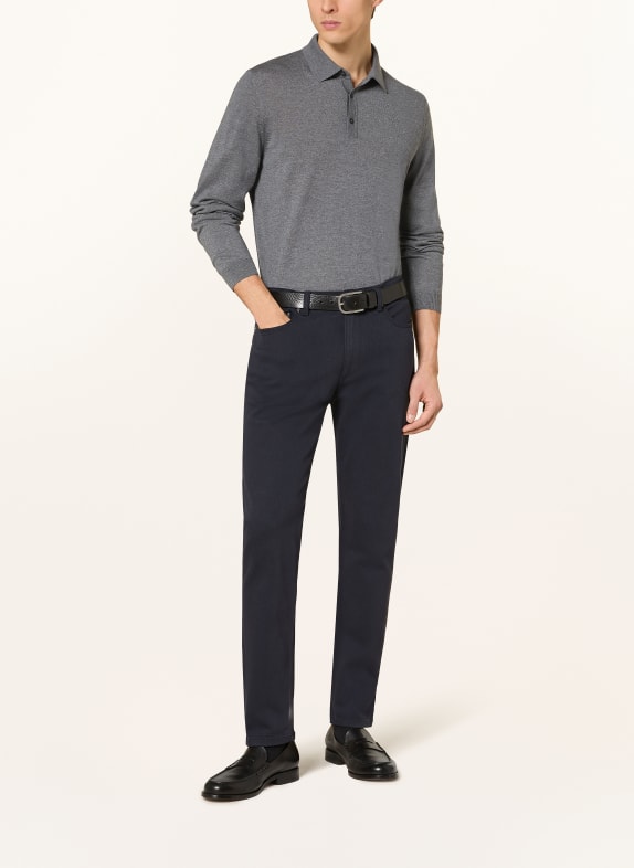 BOSS Strick-Poloshirt LANCIONE DUNKELGRAU