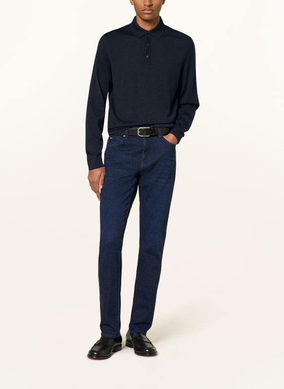 BOSS Strick-Poloshirt LANCIONE DUNKELBLAU