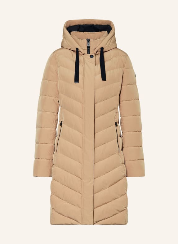 FUCHS SCHMITT Prošívaný kabát s odnímatelnou kapucí VELBLOUDÍ