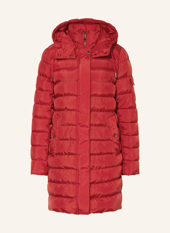 FUCHS SCHMITT Prošívaný kabát s odnímatelnou kapucí ČERVENÁ