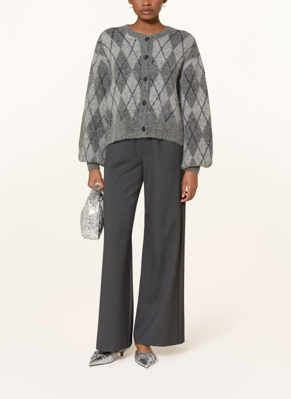 oui Marlenehose DUNKELGRAU / ECRU