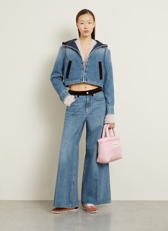 MARNI Jeansjacke BLAU / DUNKELBRAUN