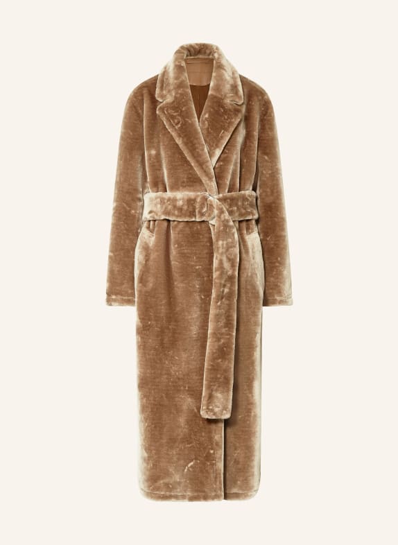 STAND STUDIO Kunstfell-Mantel KARINA CAMEL