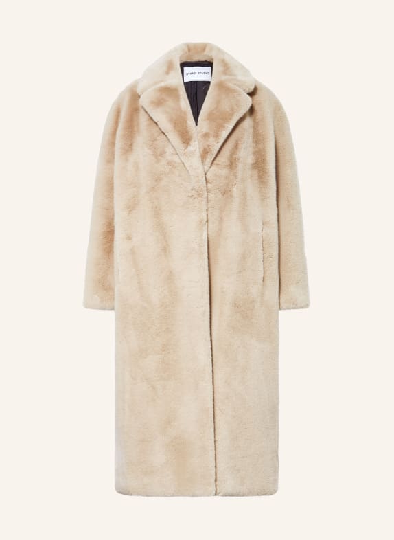 STAND STUDIO Kunstfell-Mantel MIRA BEIGE