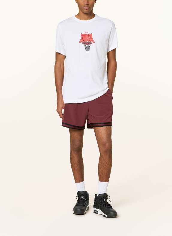 Nike basketbalshorts DONKERROOD / ZWART
