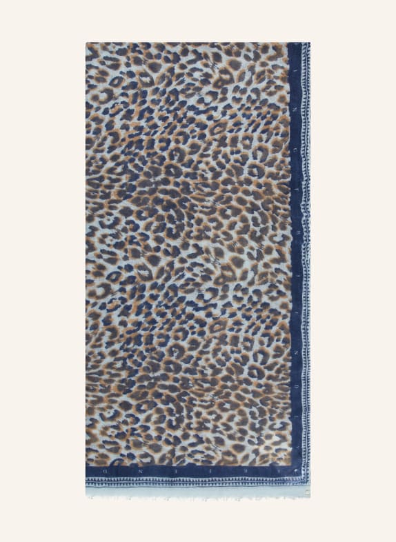 friendly hunting Cashmere-Schal BLAU / BEIGE