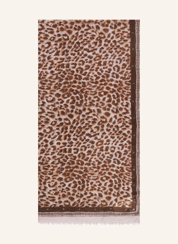 friendly hunting Cashmere-Schal BRAUN / ROSA