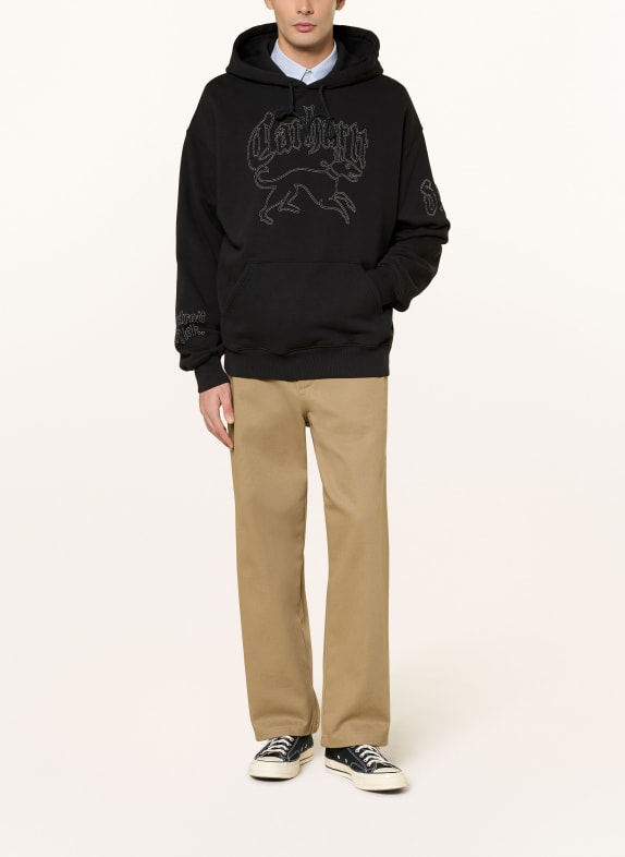 carhartt WIP Hanorac cu glugă HACKWORK NEGRU / ECRU