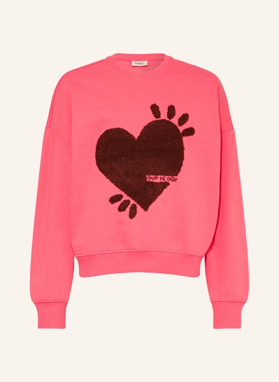 ONLY mikina RŮŽOVÁ / TMAVĚ ČERVENÁ